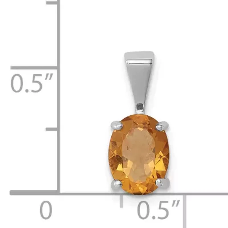 1.25 ct. t.w. Citrine Pendant in Rhodium-plated Sterling Silver