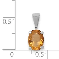 1.25 ct. t.w. Citrine Pendant in Rhodium-plated Sterling Silver