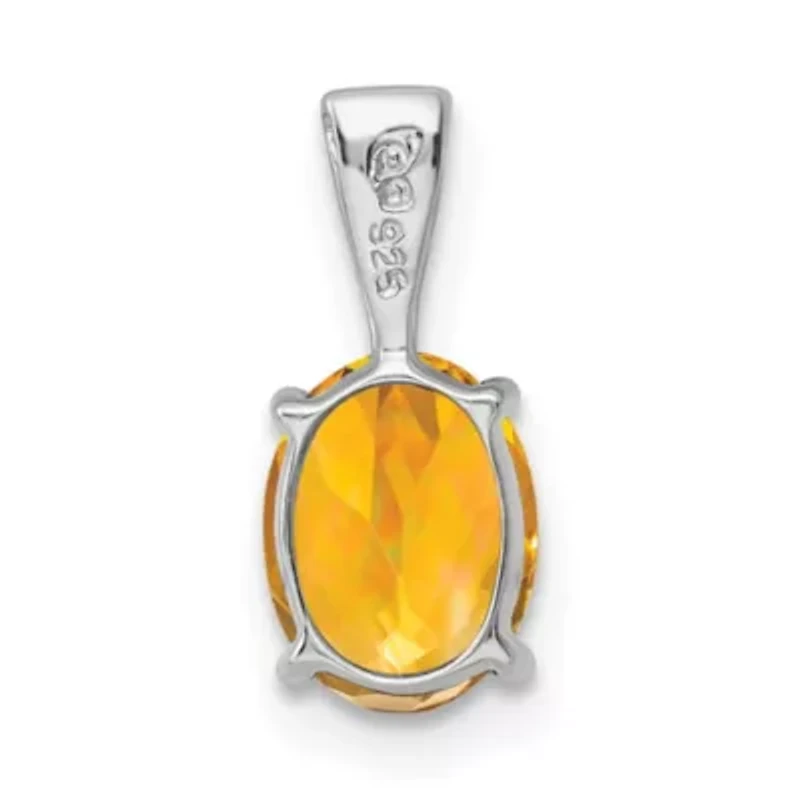 1.25 ct. t.w. Citrine Pendant in Rhodium-plated Sterling Silver