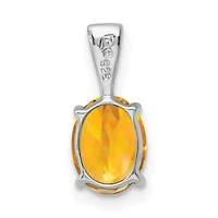 1.25 ct. t.w. Citrine Pendant in Rhodium-plated Sterling Silver
