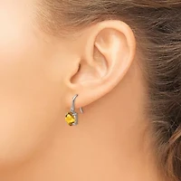 2.9 ct. t.w. Citrine Wire Earrings in Rhodium-plated Sterling Silver