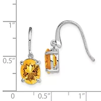 2.9 ct. t.w. Citrine Wire Earrings in Rhodium-plated Sterling Silver