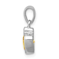 3/4 ct. t.w. Citrine and 0.011 ct. t.w. Diamond Pendant in Rhodium-plated Sterling Silver