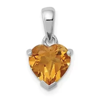 1.45 ct. t.w. Citrine Pendant in Rhodium-plated Sterling Silver
