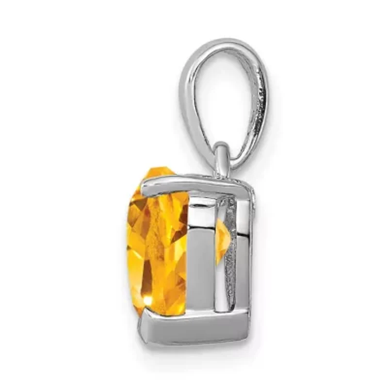 1.45 ct. t.w. Citrine Pendant in Rhodium-plated Sterling Silver