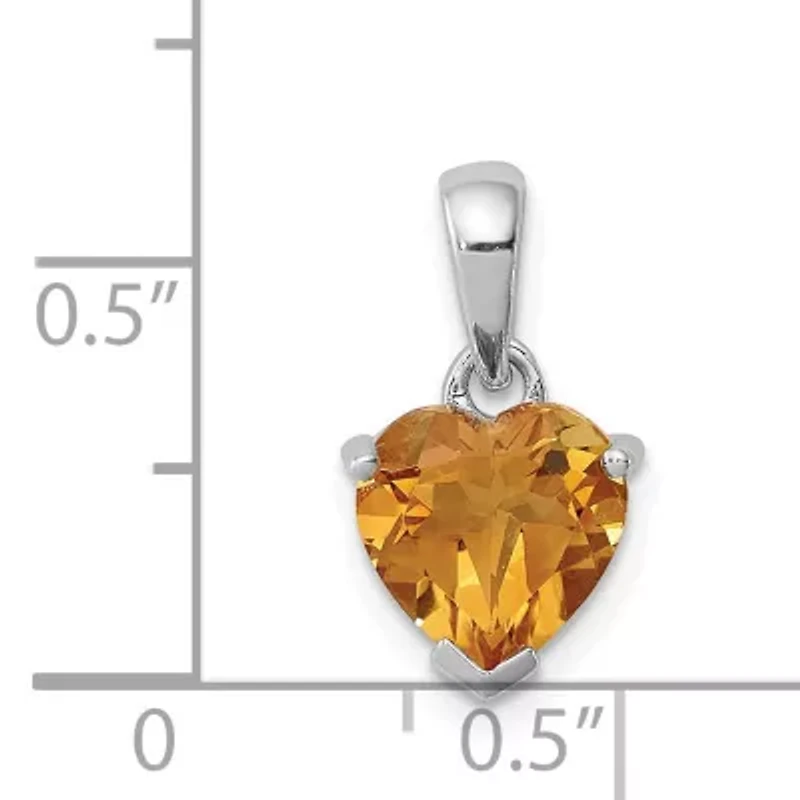 1.45 ct. t.w. Citrine Pendant in Rhodium-plated Sterling Silver