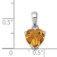 1.45 ct. t.w. Citrine Pendant in Rhodium-plated Sterling Silver