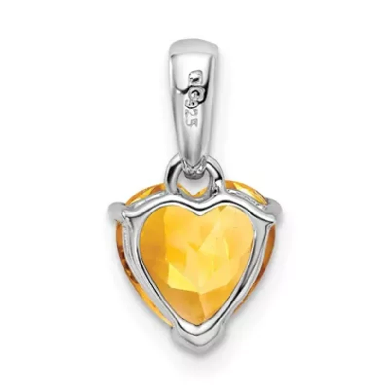 1.45 ct. t.w. Citrine Pendant in Rhodium-plated Sterling Silver