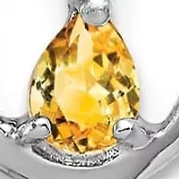 1/4 ct. t.w. Citrine and Diamond Accent Post Earrings in Rhodium-plated Sterling Silver