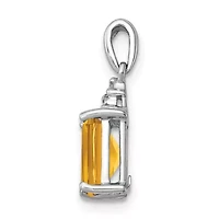 1 ct. t.w. Citrine and 0.003 ct. t.w. Diamond Pendant in Rhodium-plated Sterling Silver