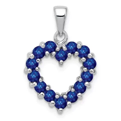 1.04 ct. t.w. Sapphire Pendant in Rhodium-plated Sterling Silver