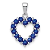 1.04 ct. t.w. Sapphire Pendant in Rhodium-plated Sterling Silver