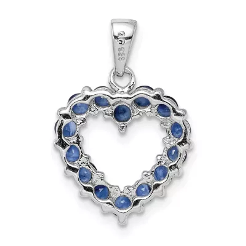 1.04 ct. t.w. Sapphire Pendant in Rhodium-plated Sterling Silver