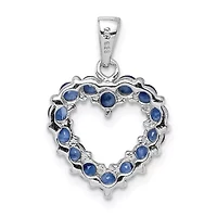 1.04 ct. t.w. Sapphire Pendant in Rhodium-plated Sterling Silver