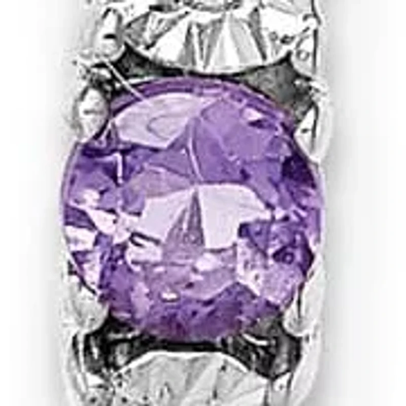 3/8 ct. t.w. Amethyst and Diamond Accent Earrings in Rhodium-plated Sterling Silver