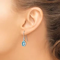9.6 ct. t.w. Blue Topaz and Diamond Accent Earrings in Rhodium-plated Sterling Silver