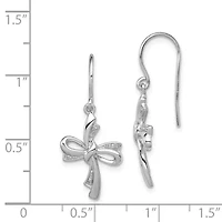 0.024 ct. t.w. Diamond Cross Dangle Earrings in Rhodium-plated Sterling Silver