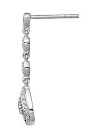 1/4 ct. t.w. Diamond Teardrop Post Earrings in Rhodium Plated Sterling Silver