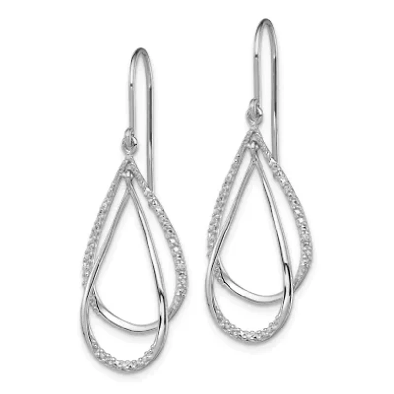 0.018 ct. t.w. Diamond Dangle Earrings in Rhodium-plated Sterling Silver