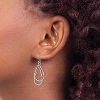 0.018 ct. t.w. Diamond Dangle Earrings in Rhodium-plated Sterling Silver