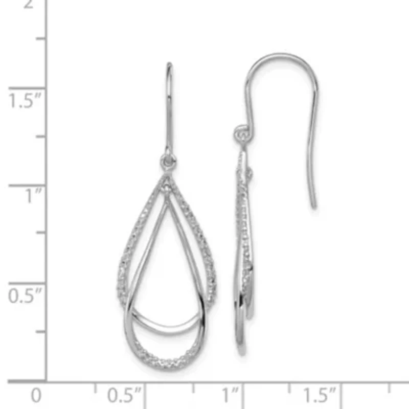 0.018 ct. t.w. Diamond Dangle Earrings in Rhodium-plated Sterling Silver
