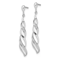 0.012 ct. t.w. Diamond Swirl Post Dangle Earrings in Rhodium-plated Sterling Silver