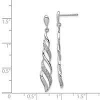 0.012 ct. t.w. Diamond Swirl Post Dangle Earrings in Rhodium-plated Sterling Silver
