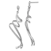 0.012 ct. t.w. Diamond Swirl Post Dangle Earrings in Rhodium-plated Sterling Silver