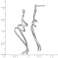 0.012 ct. t.w. Diamond Swirl Post Dangle Earrings in Rhodium-plated Sterling Silver