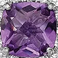 1.02 ct. t.w. Amethyst and 1/6 ct. t.w. Lab Created White Sapphire Earrings in Rhodium-plated Sterling Silver