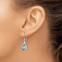 6.4 ct. t.w. Blue Topaz Shepherds Hook Earrings in Rhodium-plated Sterling Silver
