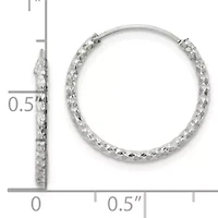 Sterling Silver Diamond-cut 1.5x18mm Endless Hoop Earrings