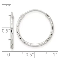 Sterling Silver Polished Diamond-cut Endless Hoop Earrings
