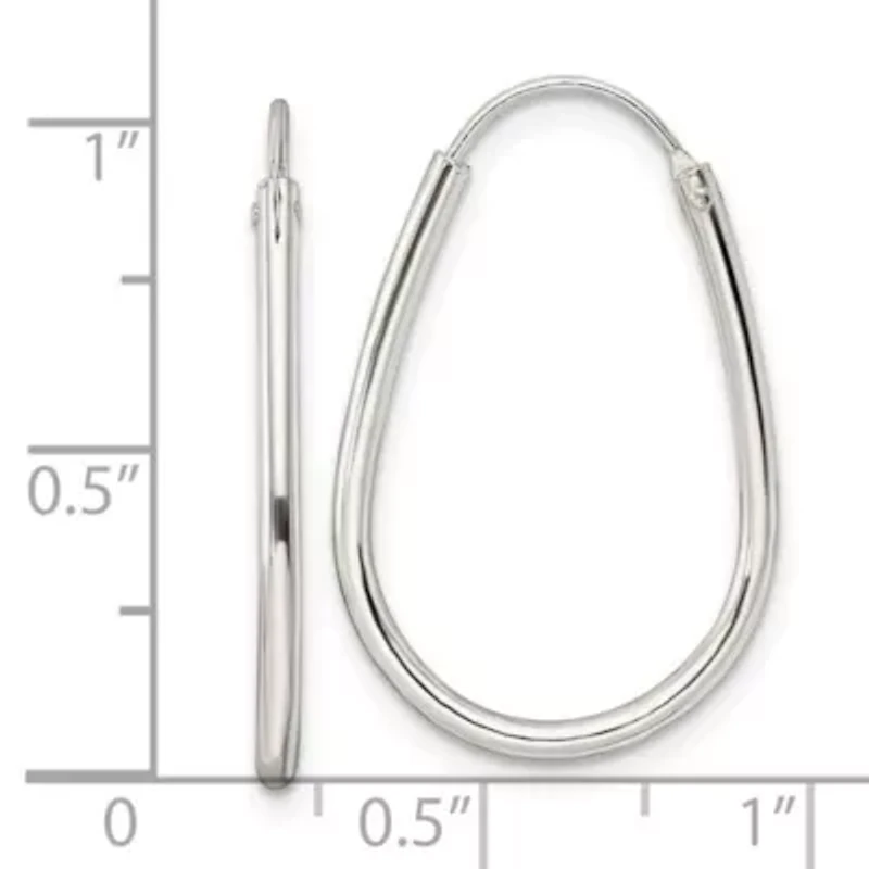 Sterling Silver Polished Endless Teardrop Hoop Earrings