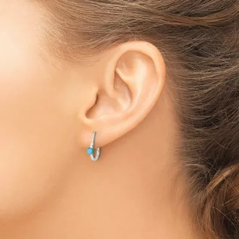 Turquoise Endless Hoop Earrings in Sterling Silver