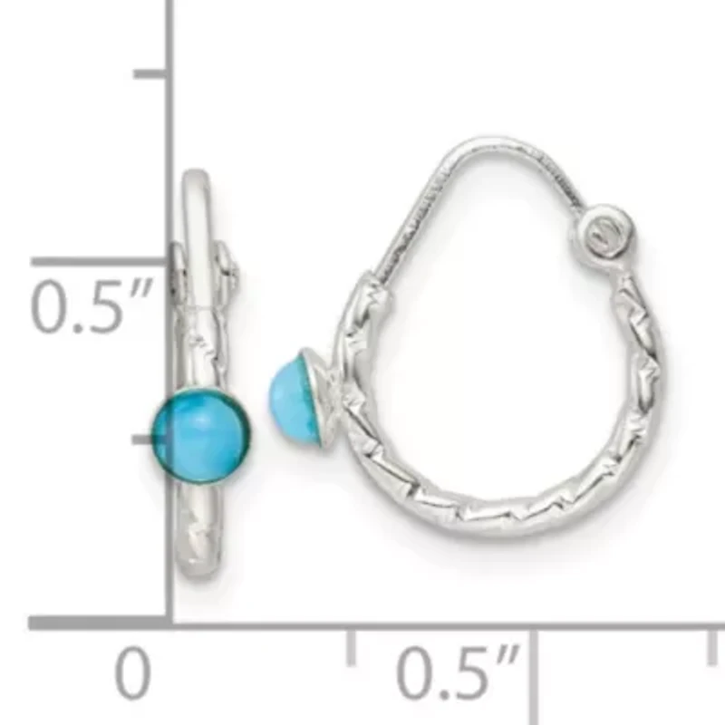 Turquoise Endless Hoop Earrings in Sterling Silver