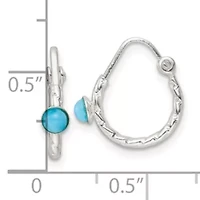 Turquoise Endless Hoop Earrings in Sterling Silver