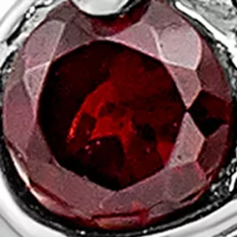 5/8 ct. t.w. Garnet and White Topaz Swirl Hinged Earrings in Rhodium-Plated Sterling Silver