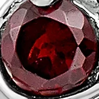 5/8 ct. t.w. Garnet and White Topaz Swirl Hinged Earrings in Rhodium-Plated Sterling Silver