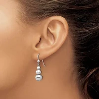 Sterling Silver Rhodium-plated Graduated Beads Dangle Earrings