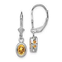 1.6 ct. t.w. Citrine Drop Earrings in Rhodium-plated Sterling Silver