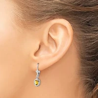 1.6 ct. t.w. Citrine Drop Earrings in Rhodium-plated Sterling Silver