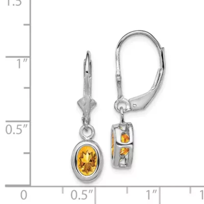 1.6 ct. t.w. Citrine Drop Earrings in Rhodium-plated Sterling Silver