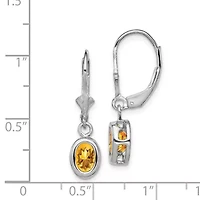 1.6 ct. t.w. Citrine Drop Earrings in Rhodium-plated Sterling Silver