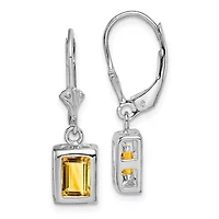 1.9 ct. t.w. Citrine Drop Earrings in Rhodium-plated Sterling Silver