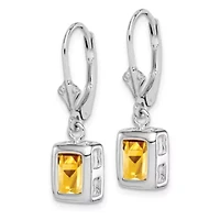 1.9 ct. t.w. Citrine Drop Earrings in Rhodium-plated Sterling Silver