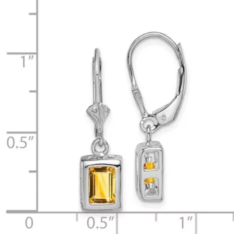 1.9 ct. t.w. Citrine Drop Earrings in Rhodium-plated Sterling Silver