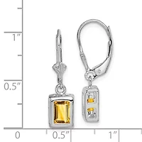 1.9 ct. t.w. Citrine Drop Earrings in Rhodium-plated Sterling Silver