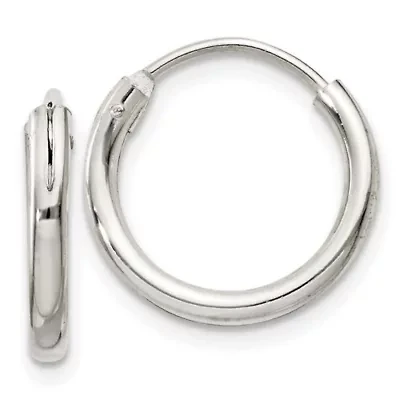 Sterling Silver 2mm Endless Hoop Earrings