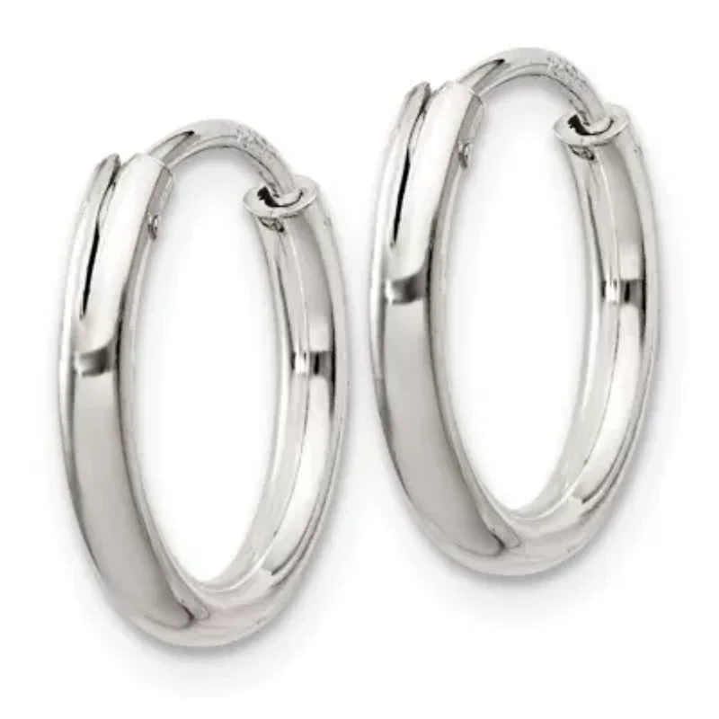Sterling Silver 2mm Endless Hoop Earrings